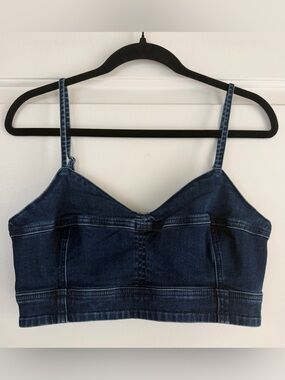 American Eagle Denim Fitted, V-Neck Bralette